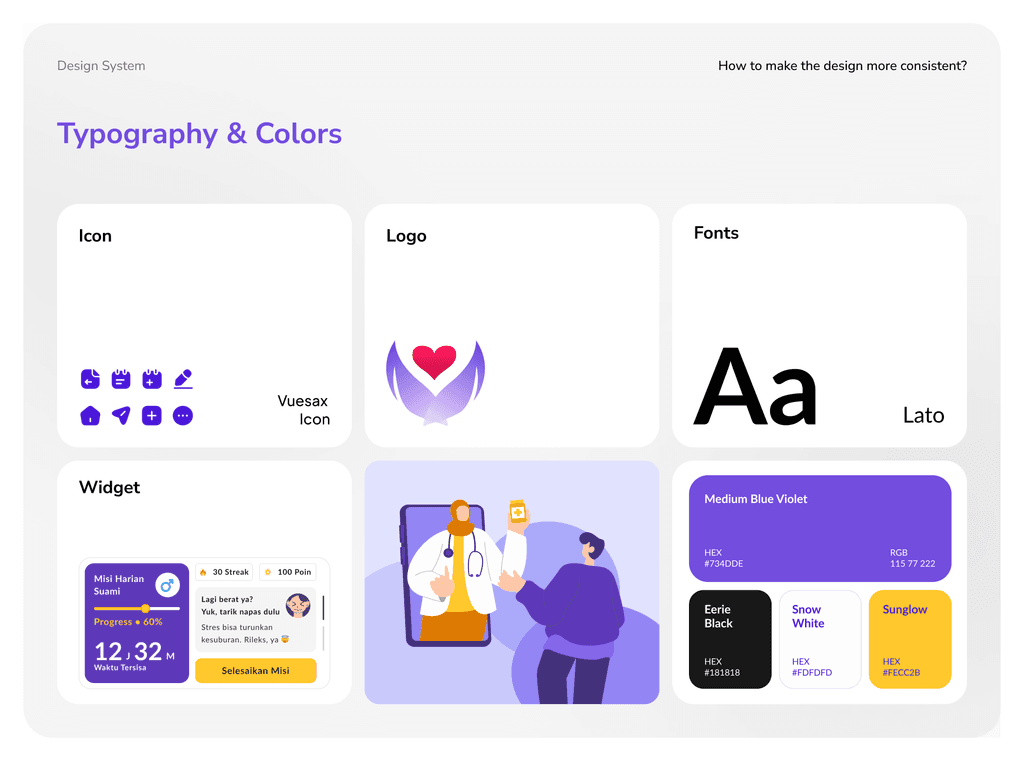 Design system — icon, logo, fonts, widget and palette.